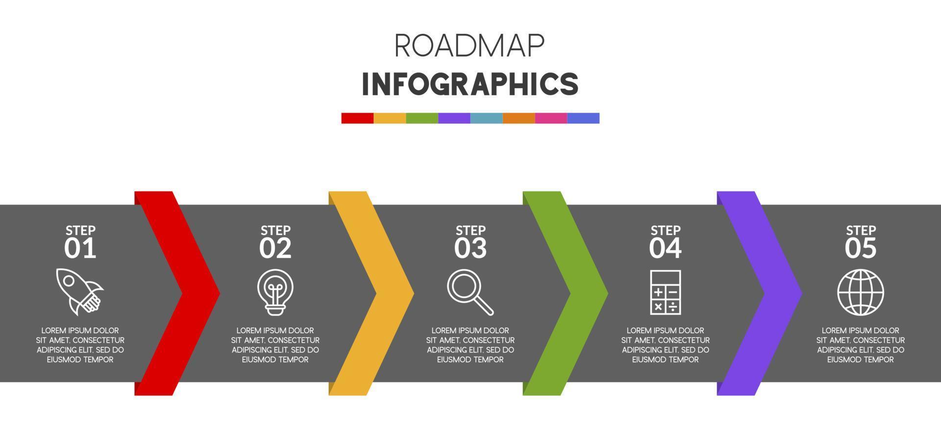 infographie conception modèle et Icônes avec 5 les options ou 5 pas vecteur