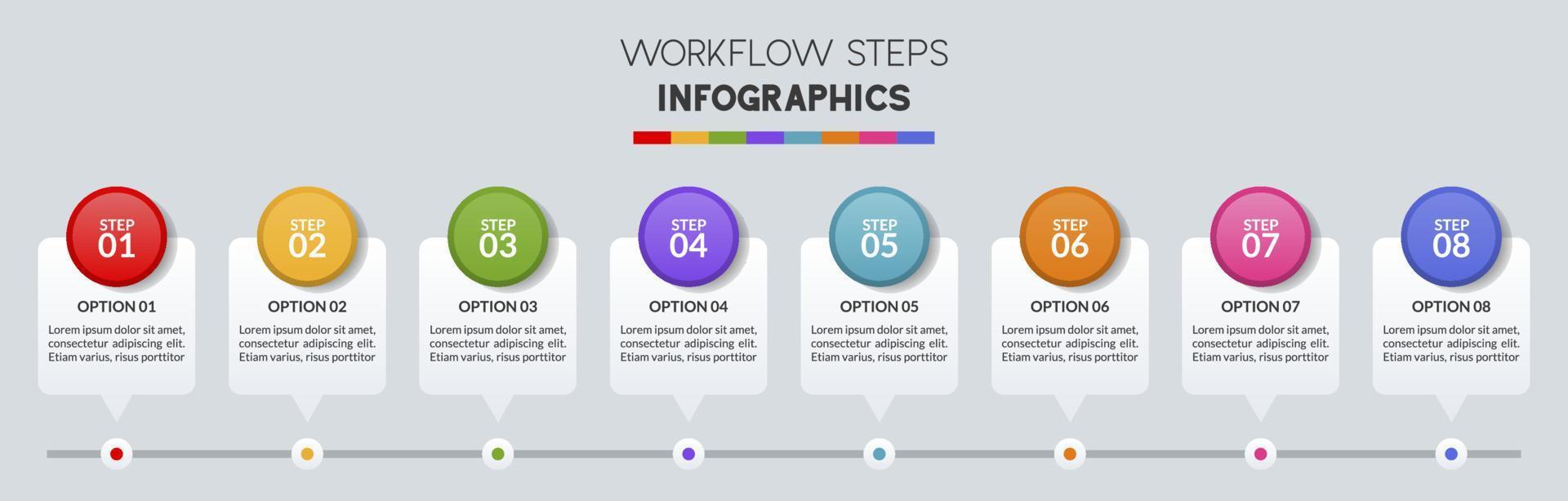 infographie conception modèle et Icônes avec 8 les options ou 8 pas vecteur