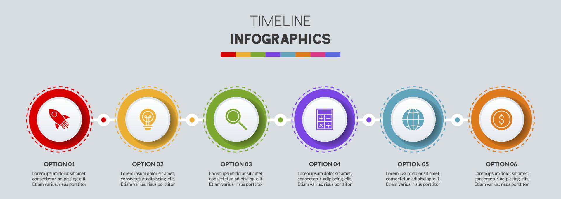 infographie conception modèle et Icônes avec sept les options ou sept pas vecteur