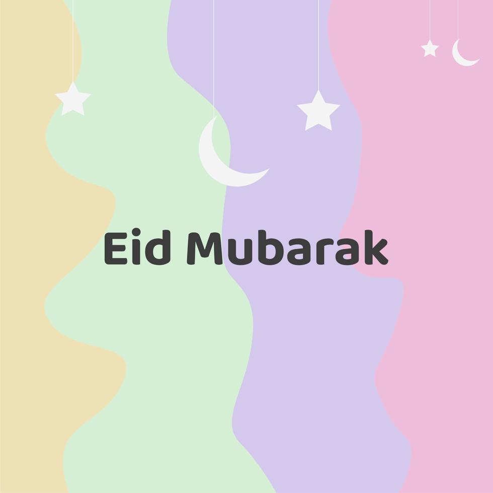 eid al-fitr affiche conception avec une mélanger de pastel couleurs. vecteur