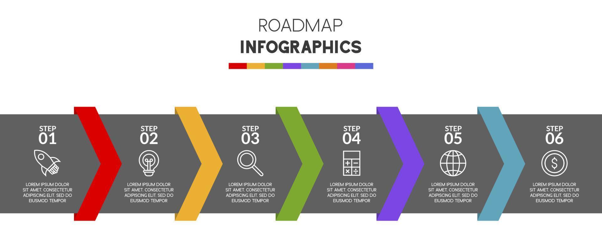 infographie conception modèle et Icônes avec 6 les options ou 6 pas vecteur