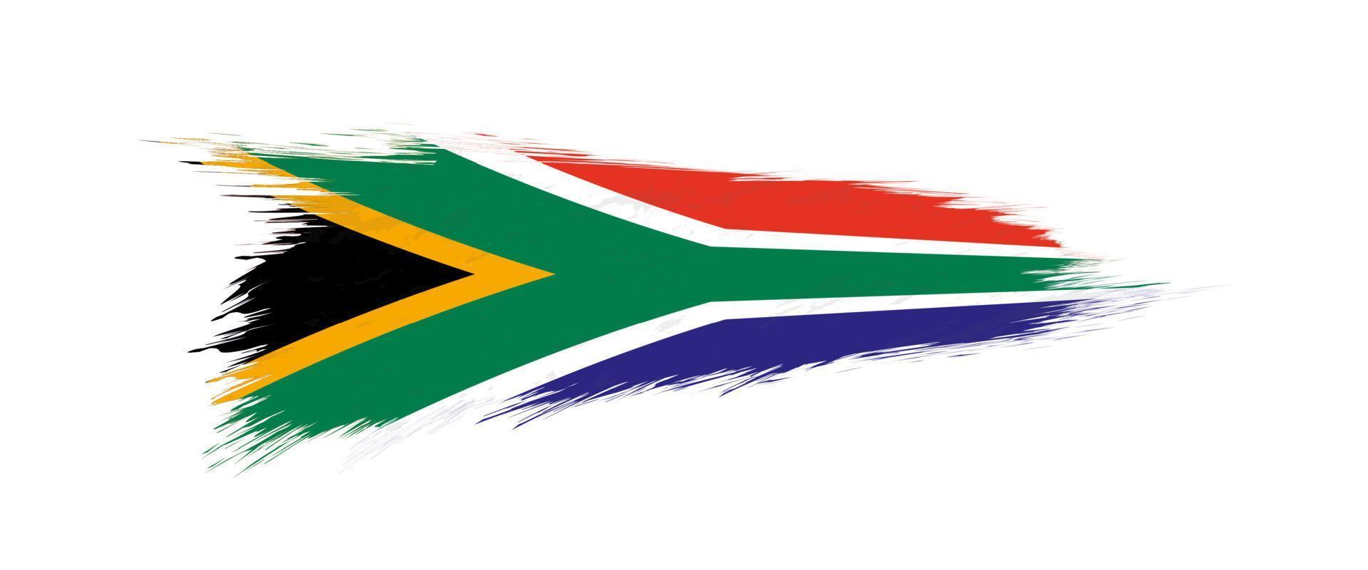 drapeau de Sud Afrique dans grunge brosse accident vasculaire cérébral. vecteur