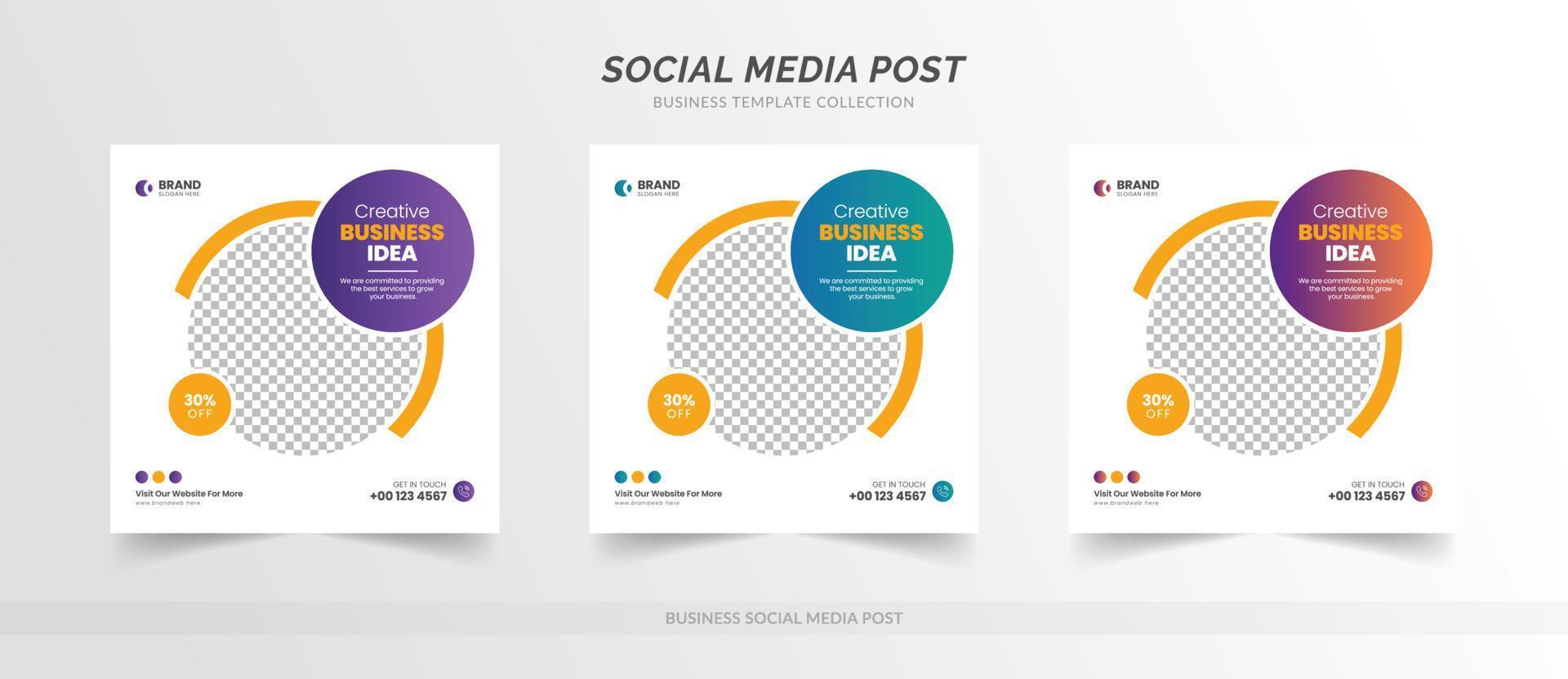 modèle de bannière de publication sur les médias sociaux de marketing d'entreprise numérique vecteur