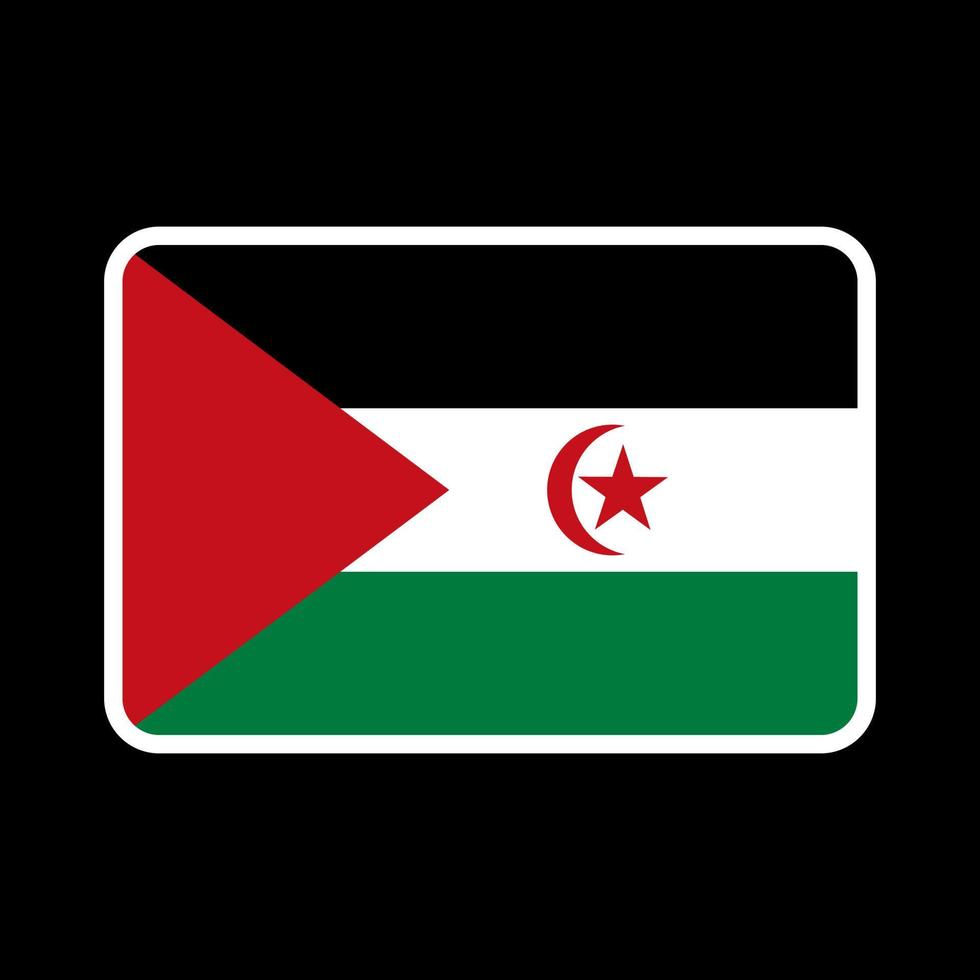 drapeau de la république arabe sahraouie démocratique, couleurs officielles et proportion. illustration vectorielle. vecteur