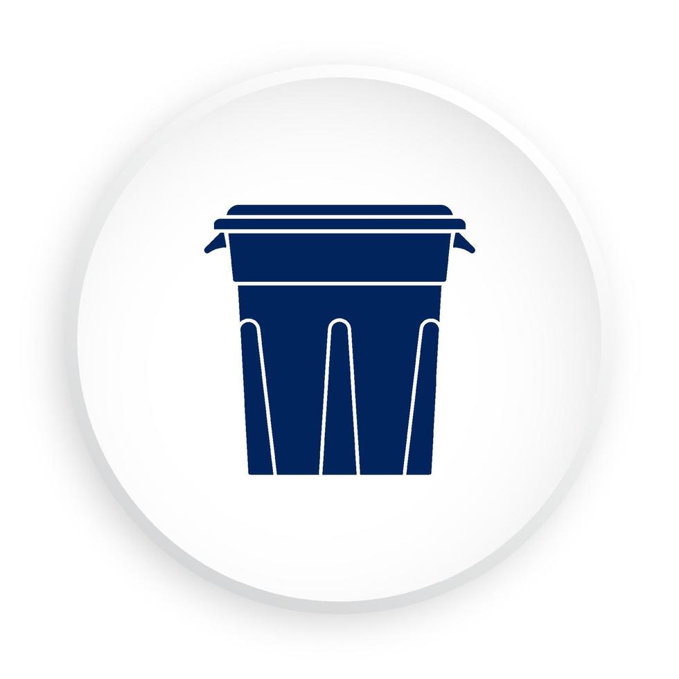 recycler poubelle icône. récipient pour séparer ordures. soins pour environnement, En traitement brut matériaux. bouton pour mobile application ou la toile dans néomorphisme style. vecteur