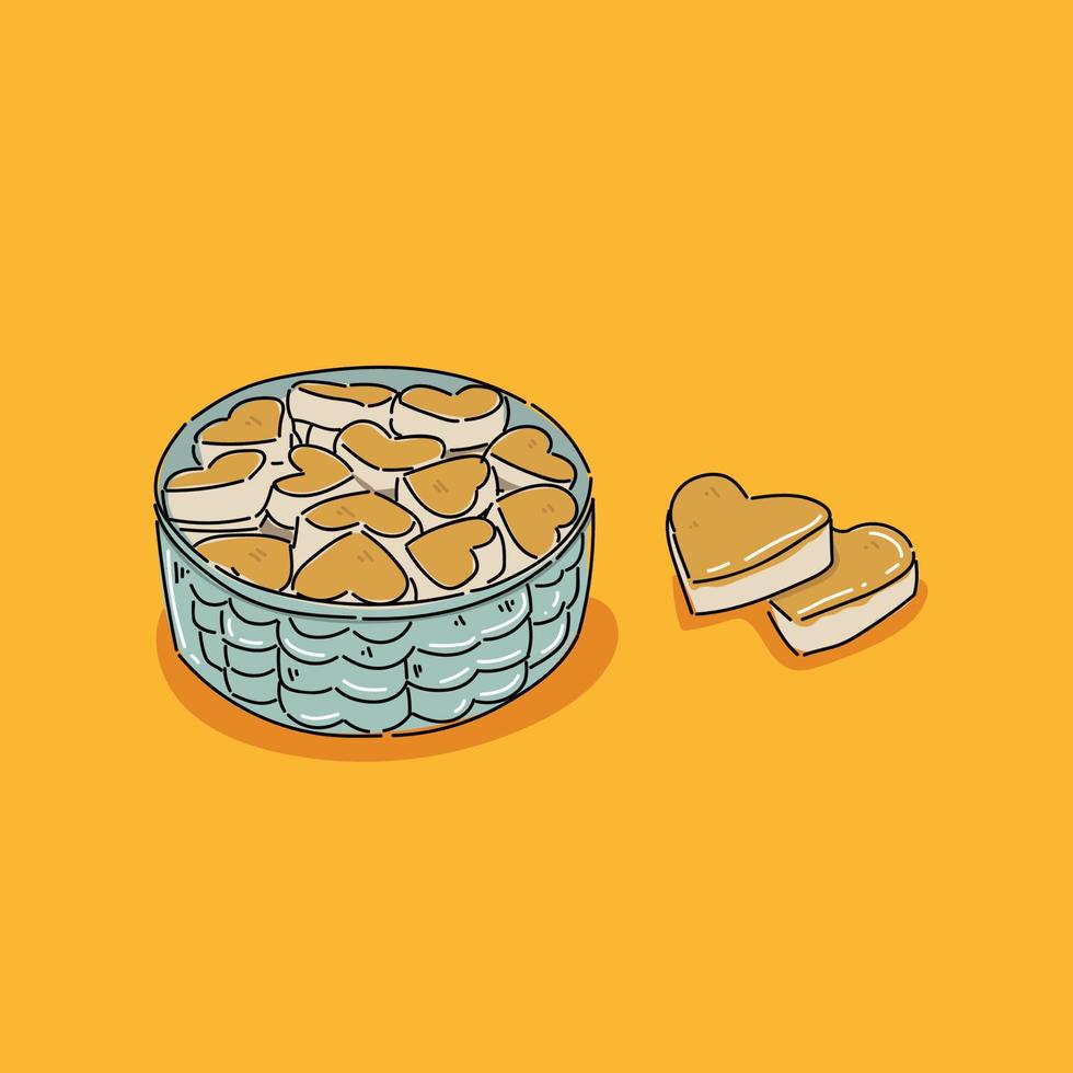 cacahuète gâteau ou kue kacang ou cacahuète biscuit est une casse-croûte Ramadan et eid fitr nourriture illustration vecteur conception