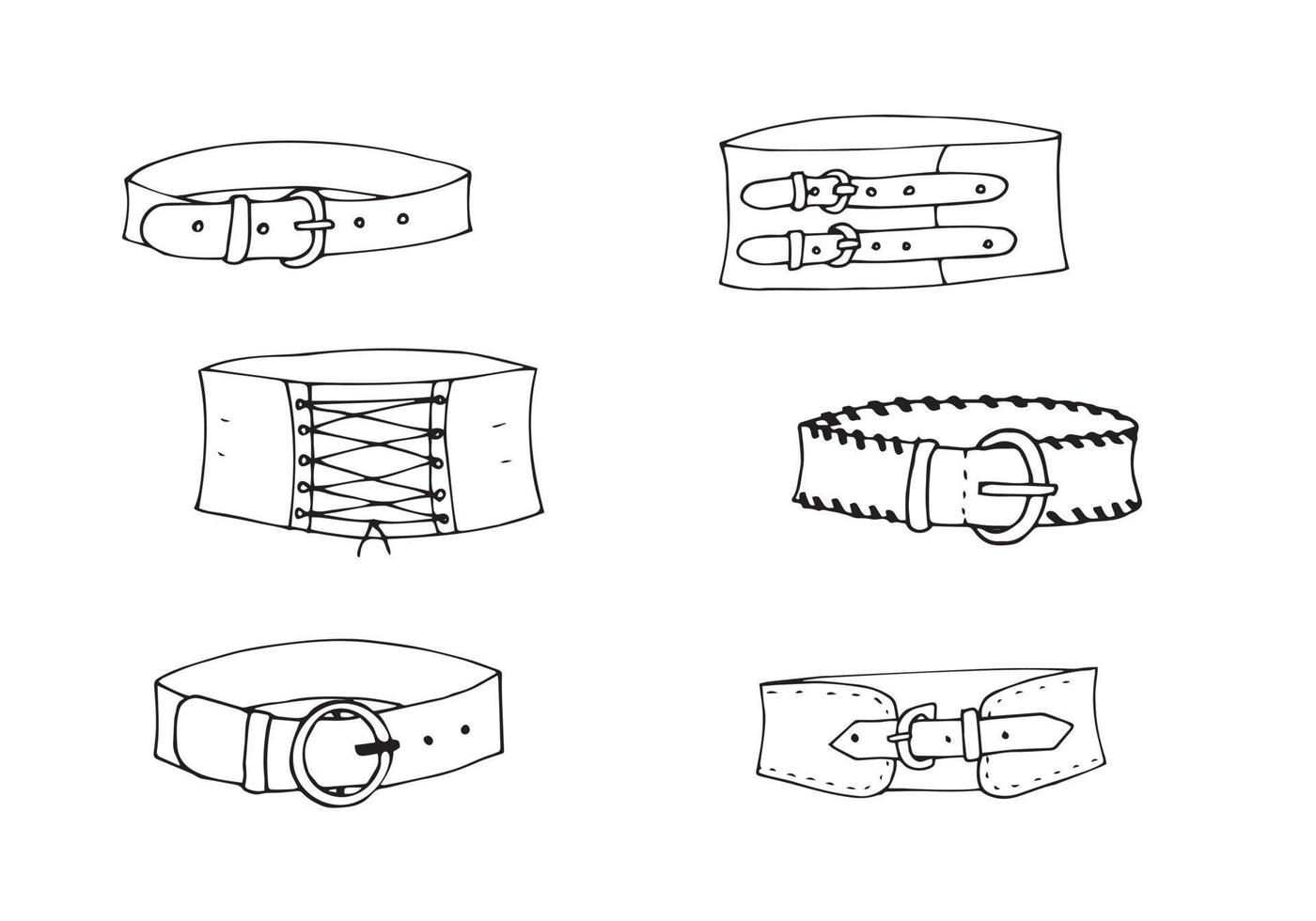 main tiré femme ceinture ensemble. mode vecteur illustration.