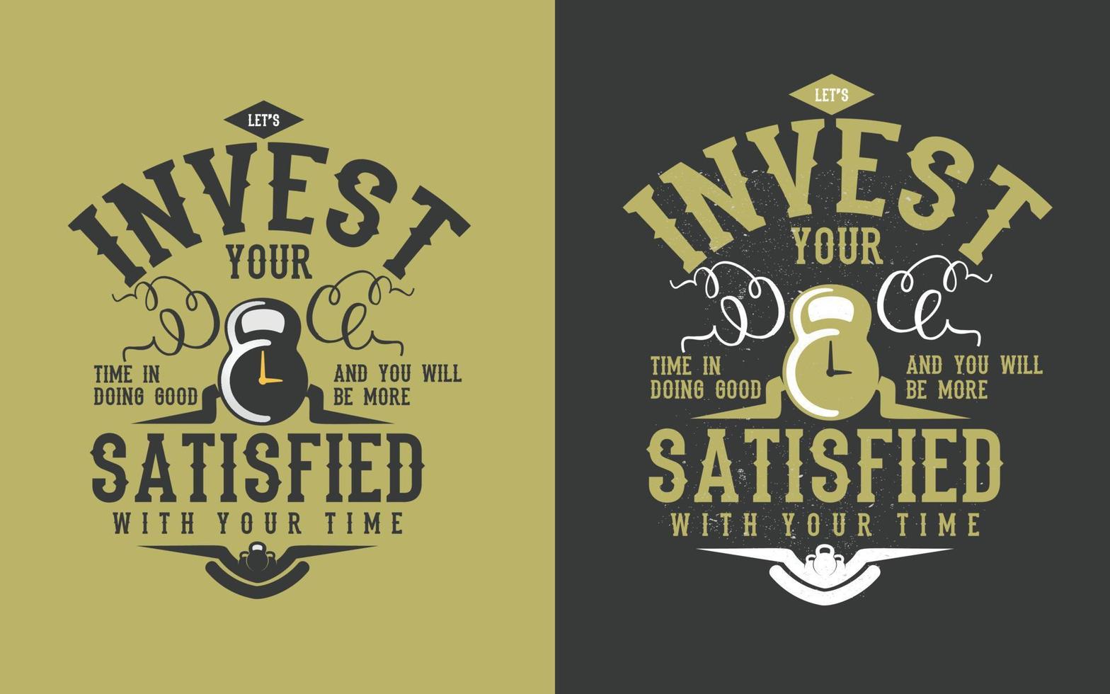 investir votre temps positif de motivation typographie vecteur conception.