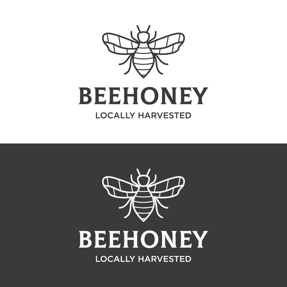 biologique mon chéri abeille ferme logo modèle design.logo pour entreprise, mon chéri boutique, herbes, étiquette. vecteur