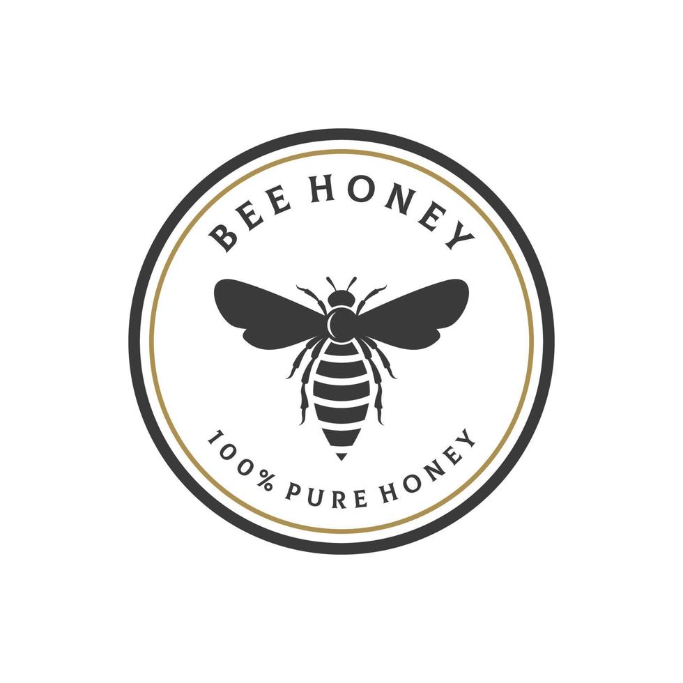 biologique mon chéri abeille ferme logo modèle design.logo pour entreprise, mon chéri boutique, herbes, étiquette. vecteur