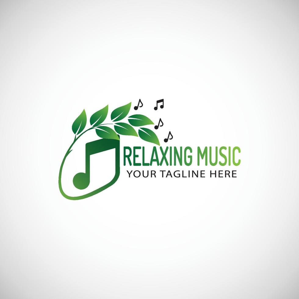 relaxant la musique logo modèle conception vecteur
