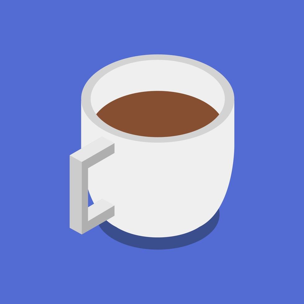 tasse à café isométrique sur fond vecteur