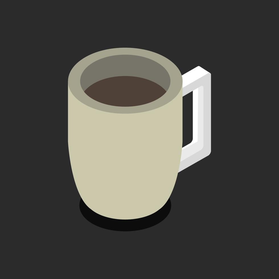 tasse à café isométrique sur fond vecteur