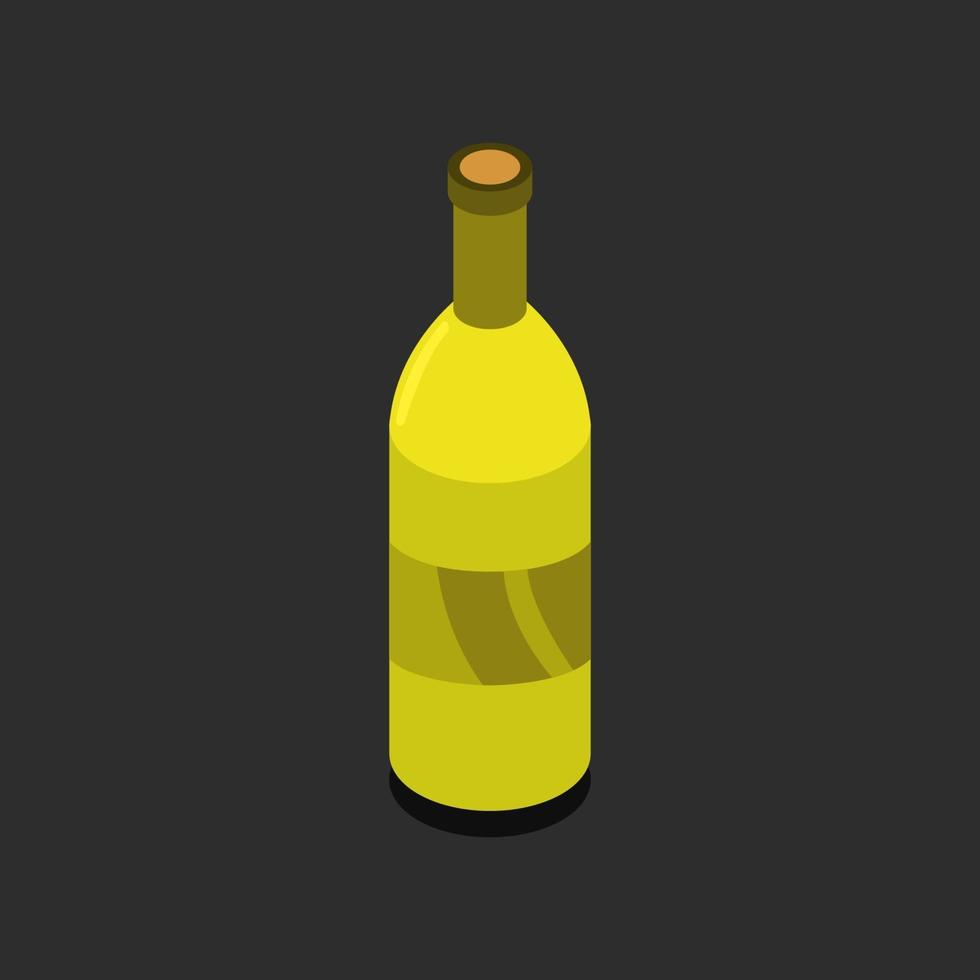 bouteille de vin isométrique sur fond vecteur