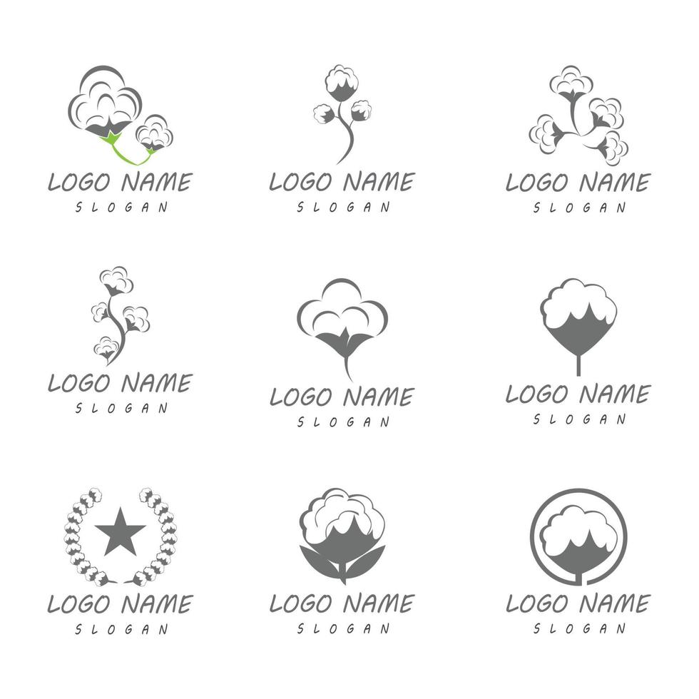 coton logo modèle vecteur symbole nature