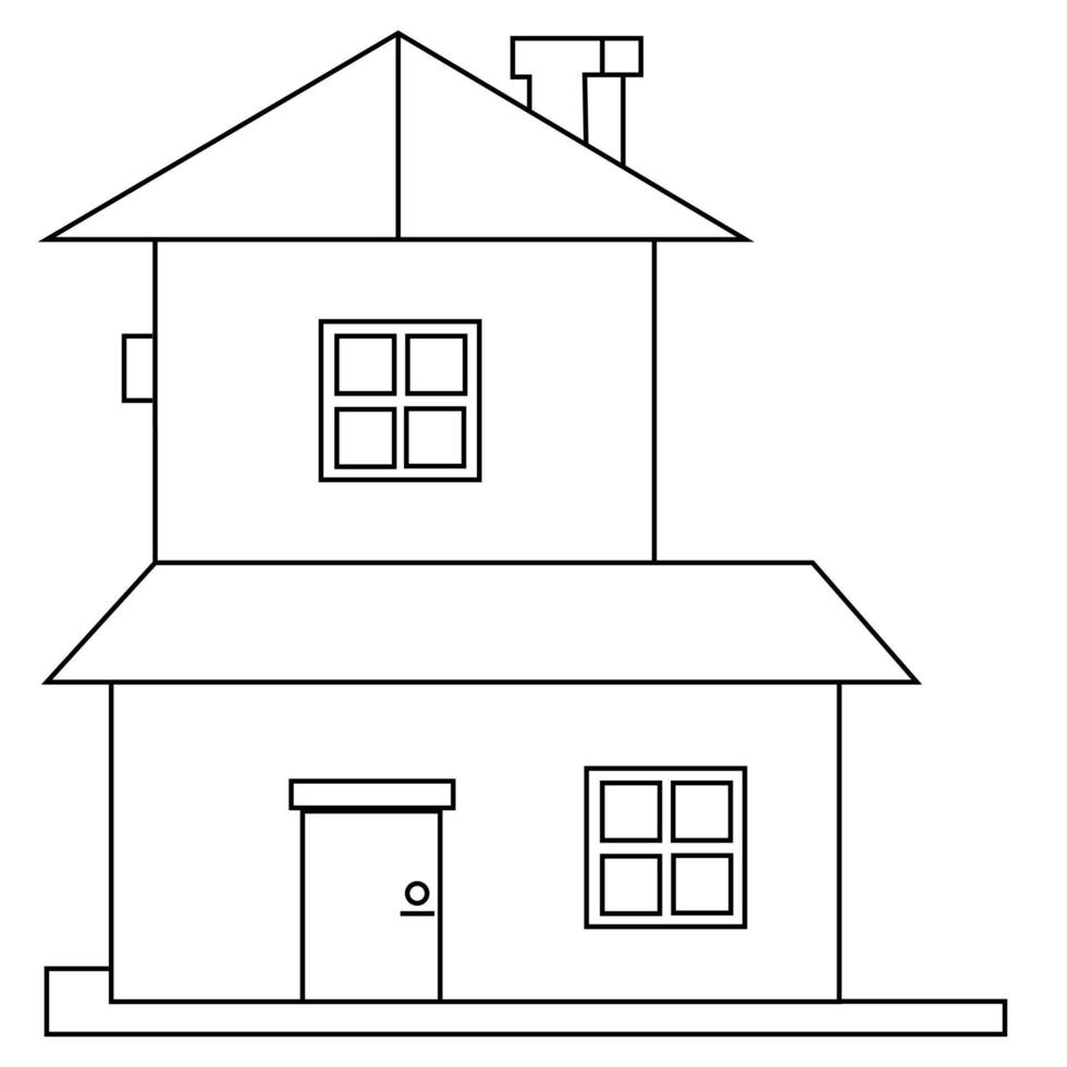 coloriage de maison pour les enfants vecteur