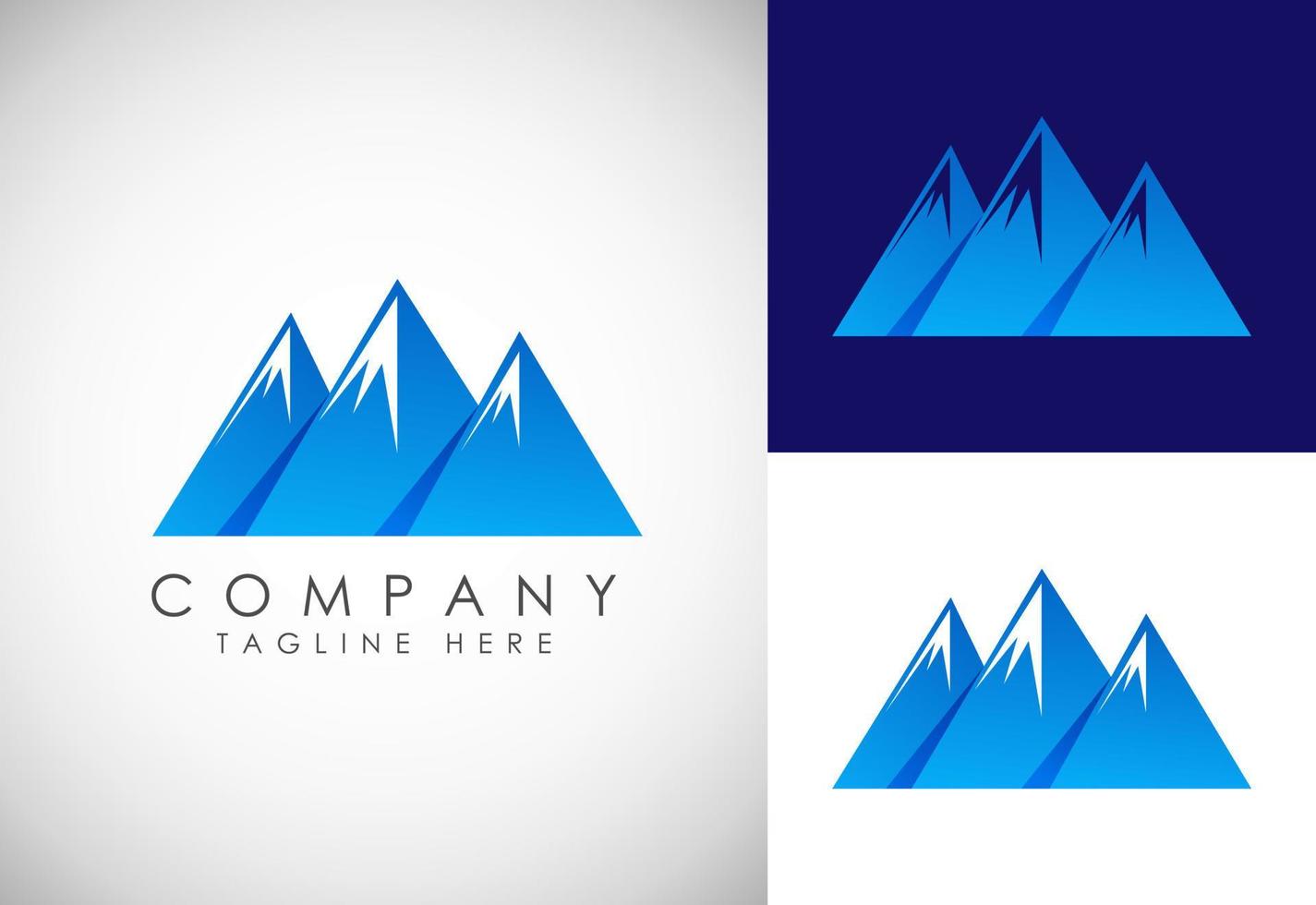 Montagne logo. Montagne de pointe sommet logo conception. Extérieur randonnée aventure icône. vecteur illustration.