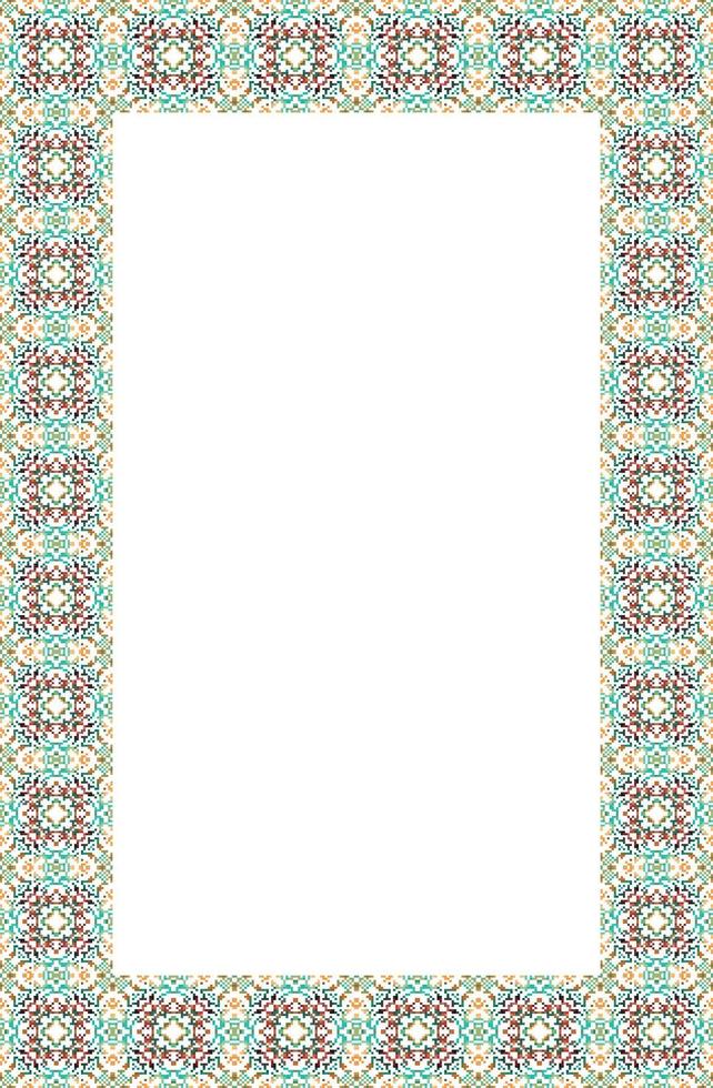 islamique rectangle Cadre géométrique modèle ornement avec isolé Contexte pour salutation cartes , bannière, affiche, et invitation mariage , certificat. vecteur