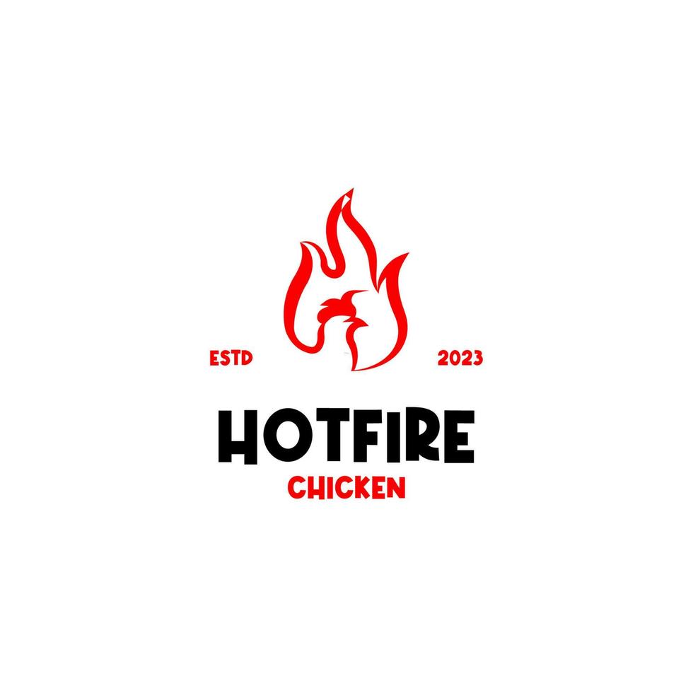 vecteur Feu poulet logo conception concept illustration idée