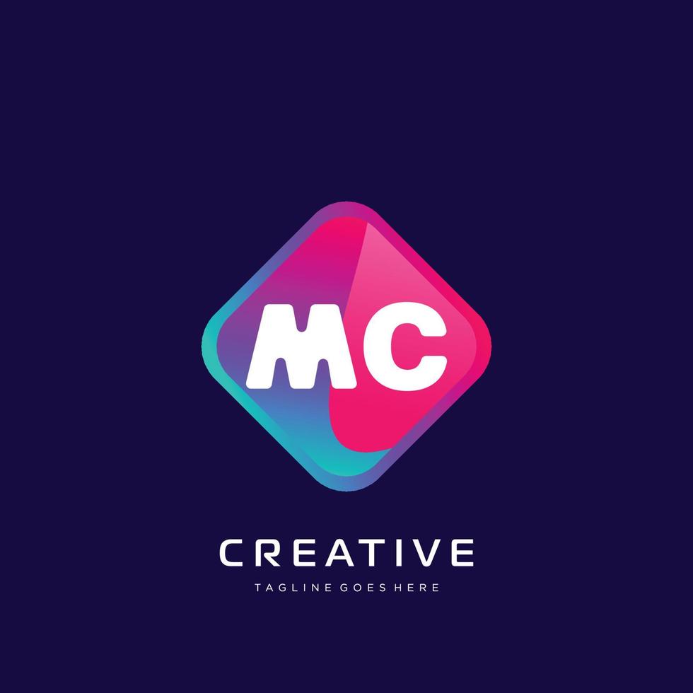 mc initiale logo avec coloré modèle vecteur. vecteur