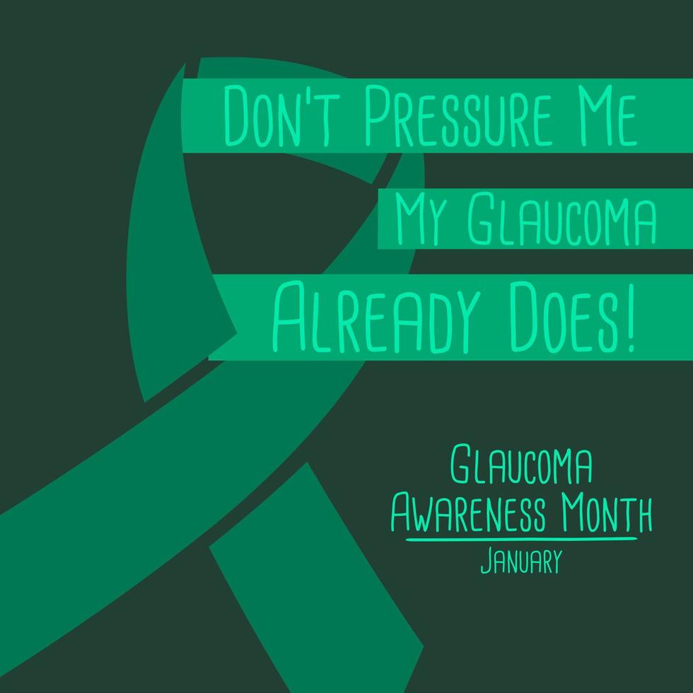 glaucome conscience mois. vert ruban. médical soins de santé concept. affiche, bannière et Contexte. vecteur