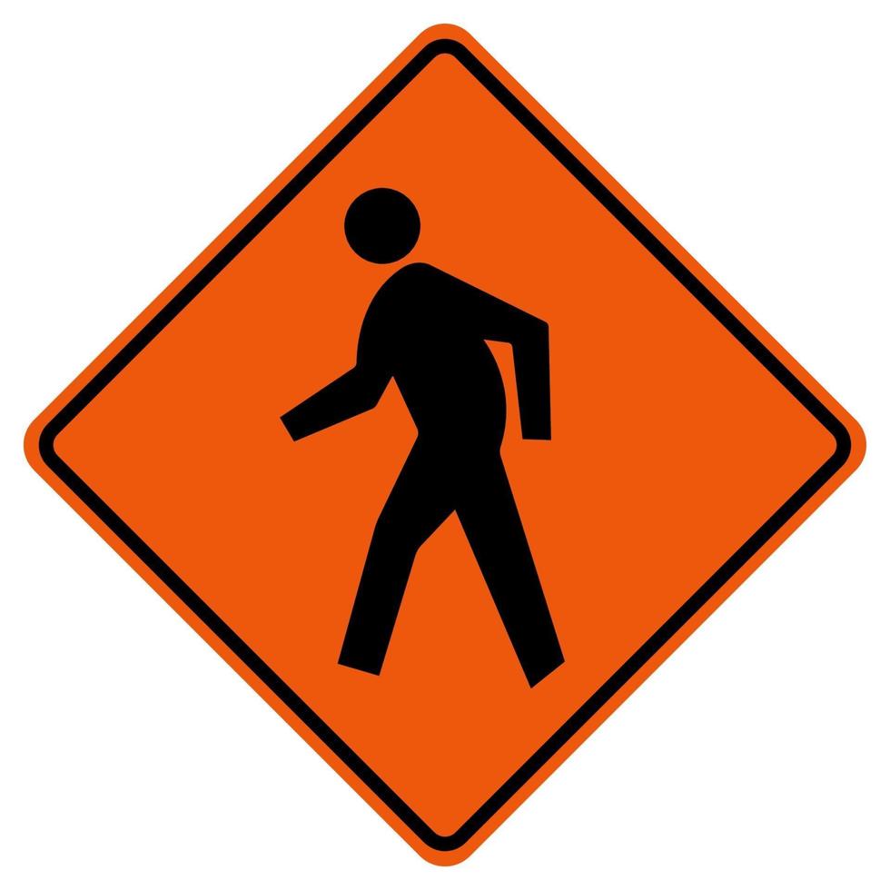 Signe de symbole de trafic de passage pour piétons isoler sur fond blanc, illustration vectorielle vecteur