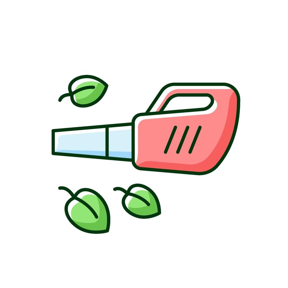 icône de couleur rgb souffleur de feuilles vecteur