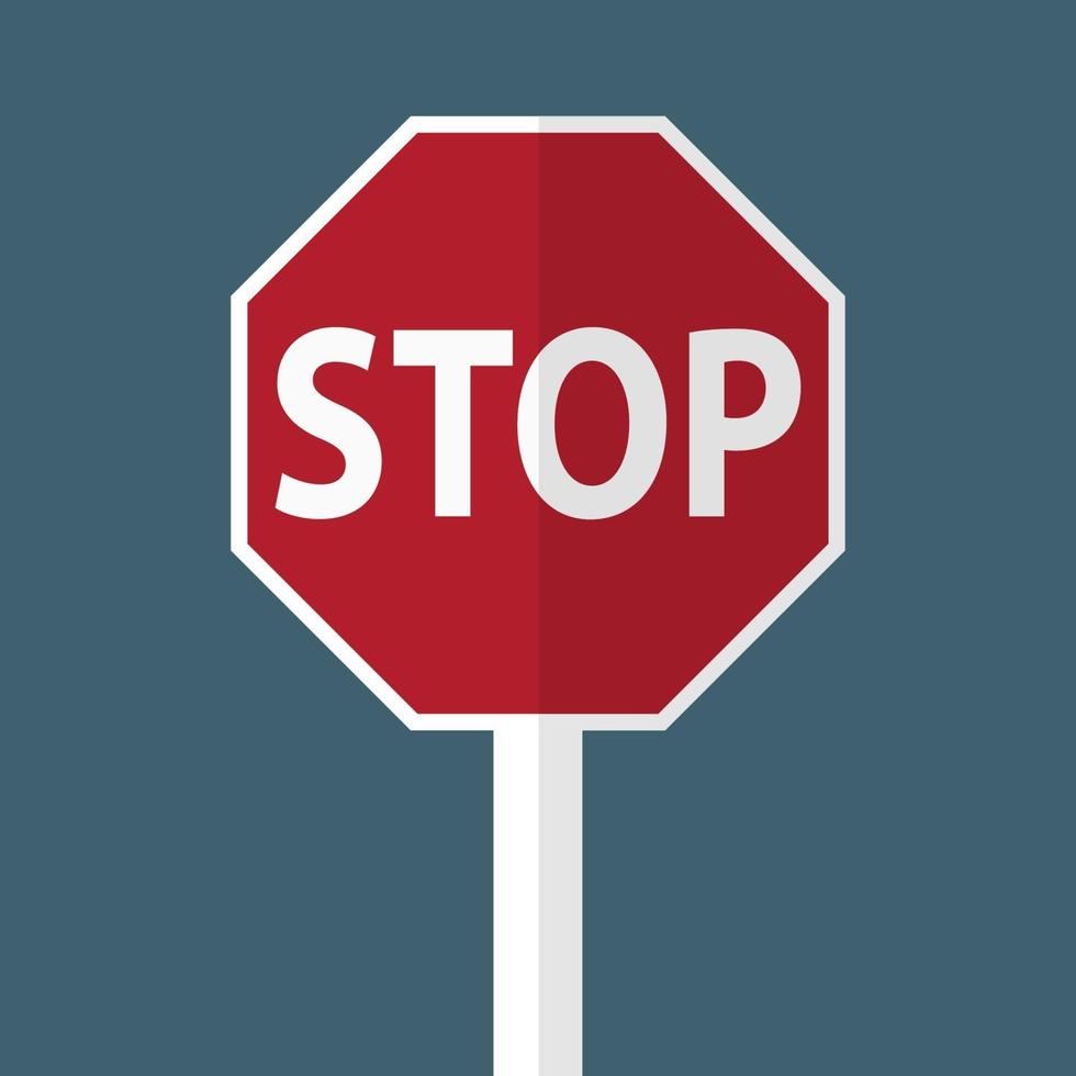 avertissement d'arrêt de panneau de signalisation de trafic vecteur