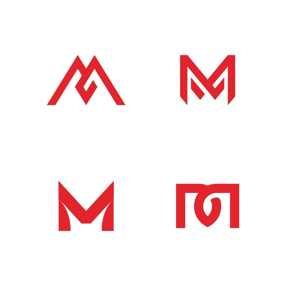 lettre m éléments de modèle de conception d'icône de logo minimal vecteur