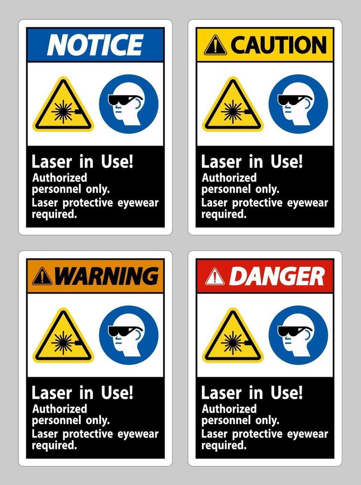 laser en cours d'utilisation personnel autorisé uniquement protection laser vecteur