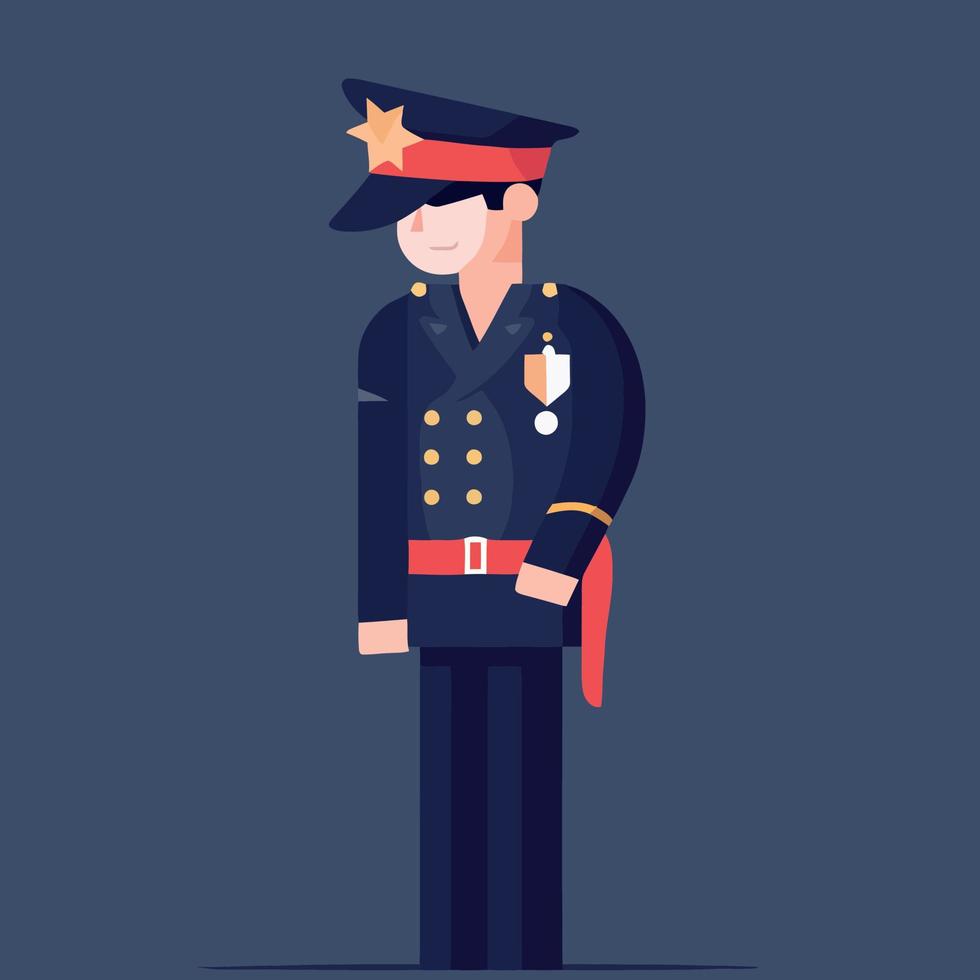 militaire vétéran portant uniforme vecteur