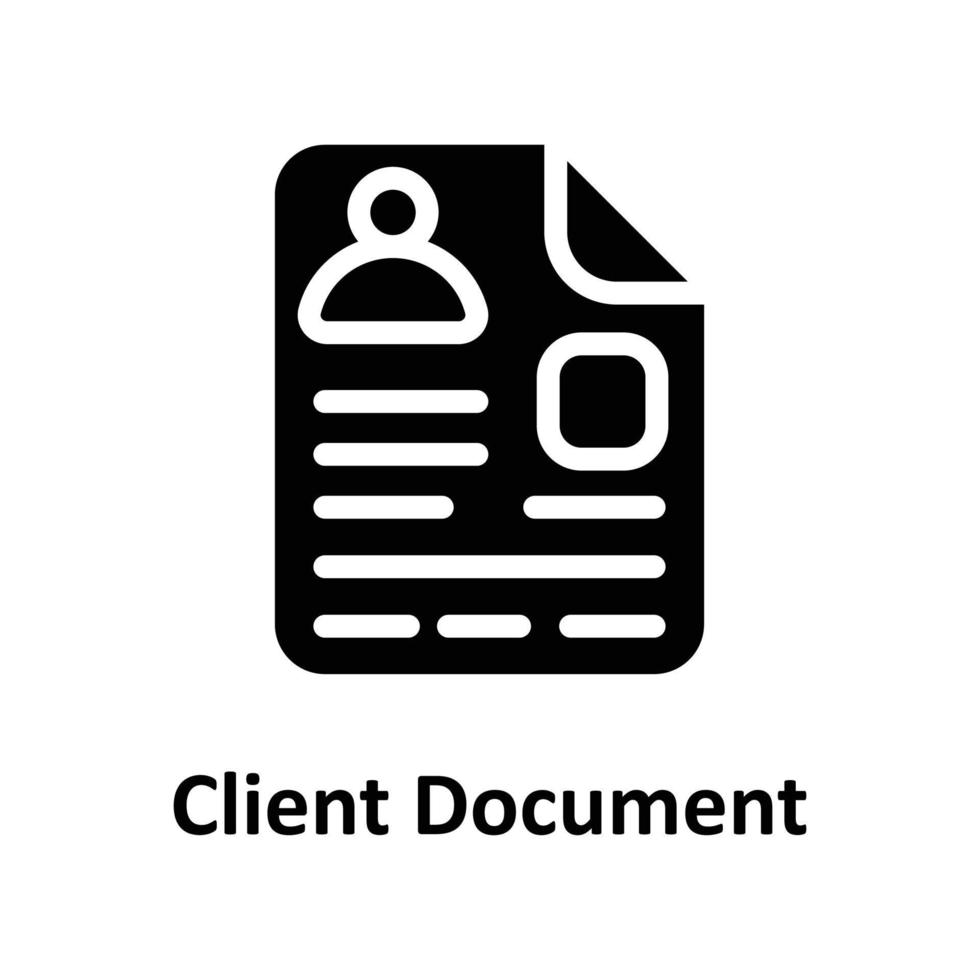 client document vecteur solide Icônes. Facile Stock illustration Stock