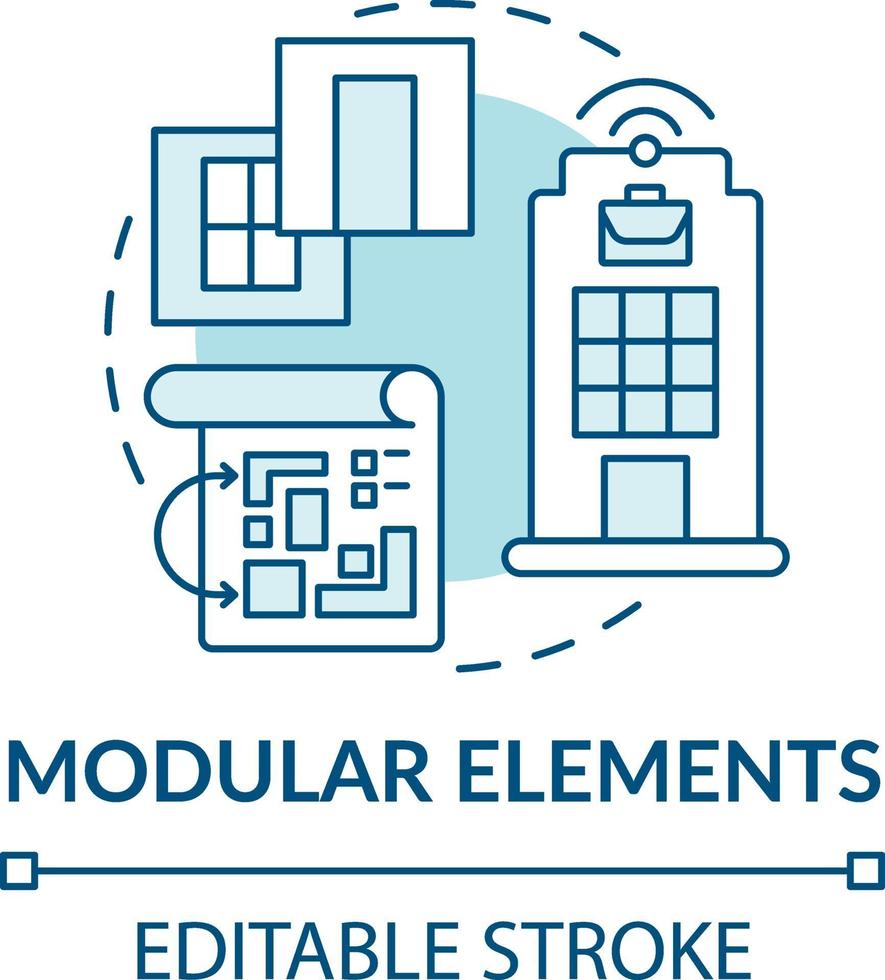 icône de concept d & # 39; éléments modulaires vecteur