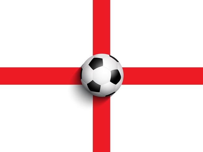 Football / ballon de foot sur fond de drapeau angleterre vecteur