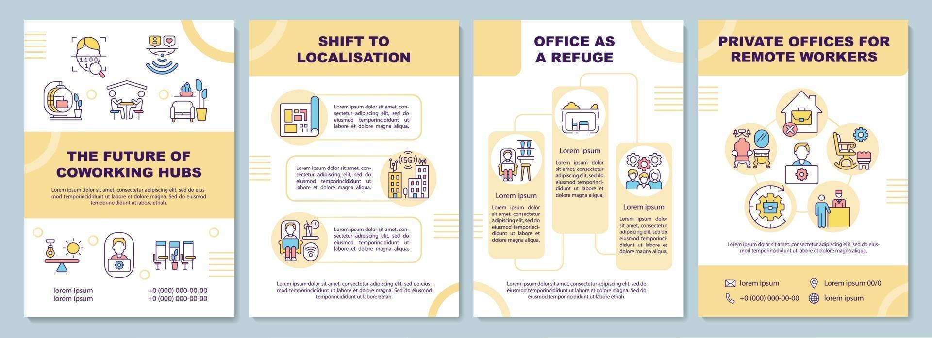 modèle de brochure future hubs de coworking vecteur