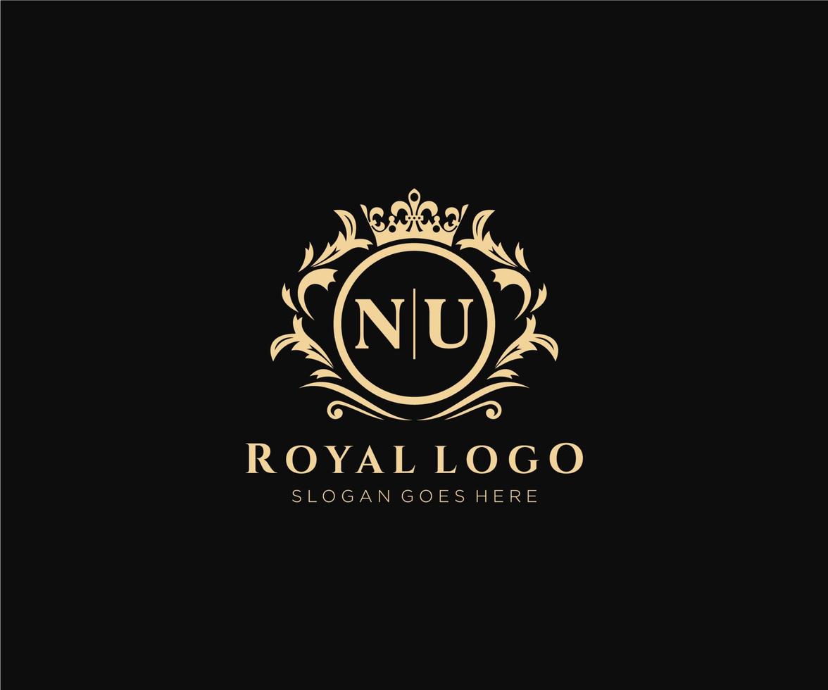 initiale nu lettre luxueux marque logo modèle, pour restaurant, royalties, boutique, café, hôtel, héraldique, bijoux, mode et autre vecteur illustration.