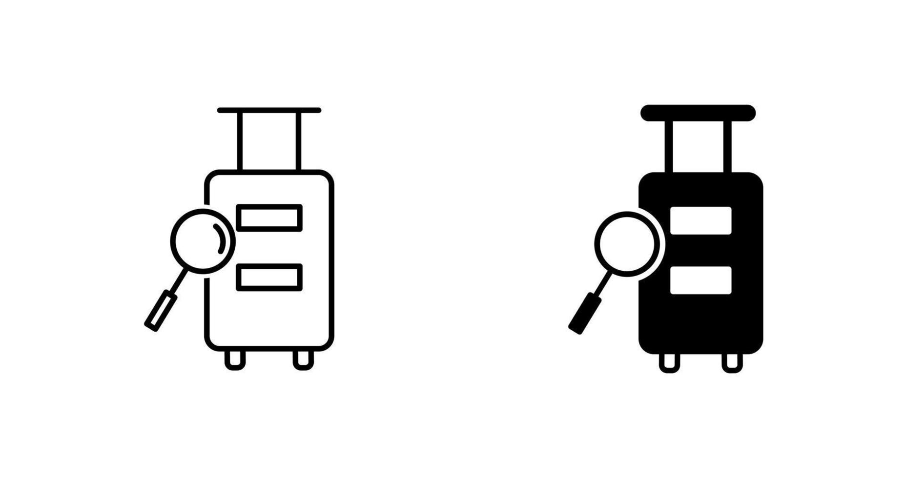 icône de vecteur d'inspection des bagages