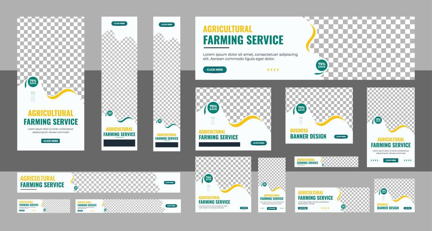 agro la toile bannière conception modèle ensemble, horizontal entête la toile bannière. moderne pente vert couverture entête Contexte pour site Internet conception, social médias couverture les publicités bannière, prospectus vecteur