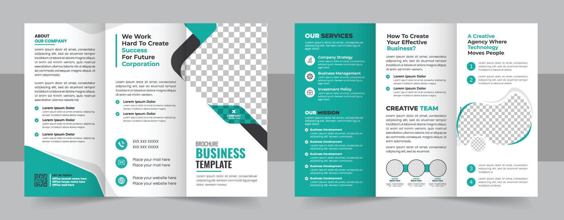 entreprise affaires à trois volets brochure modèle, Créatif et professionnel tri plier brochure vecteur conception, professionnel brochure modèle conception