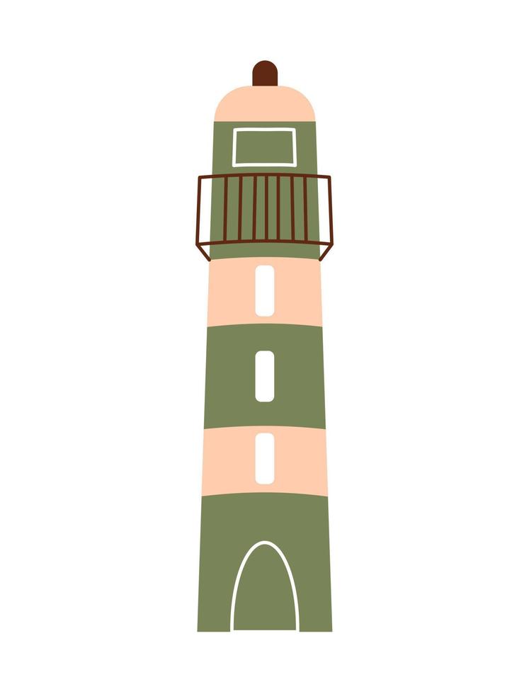 phare sur blanc isolé Contexte. illustration de balise. marine Marin la navigation. vecteur