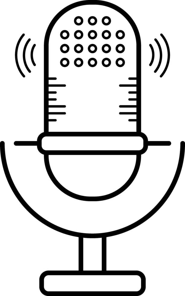 icône de ligne pour microphone vecteur