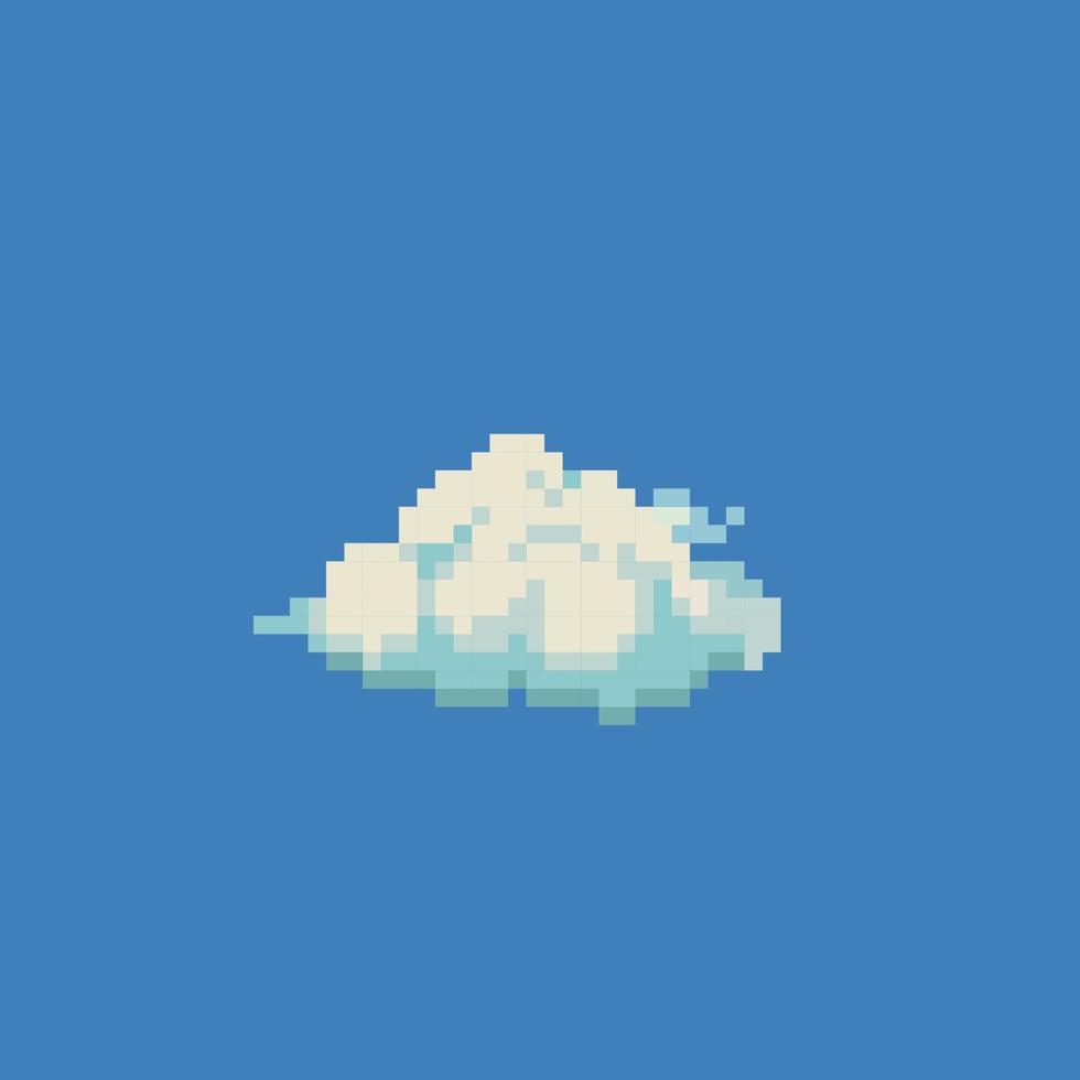 Célibataire nuage dans pixel art style vecteur
