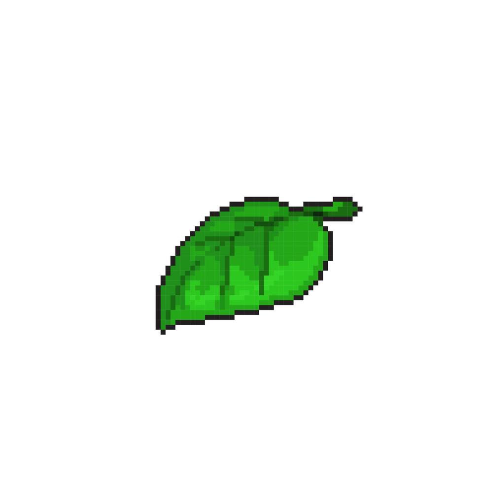 vert Célibataire feuille dans pixel art style vecteur