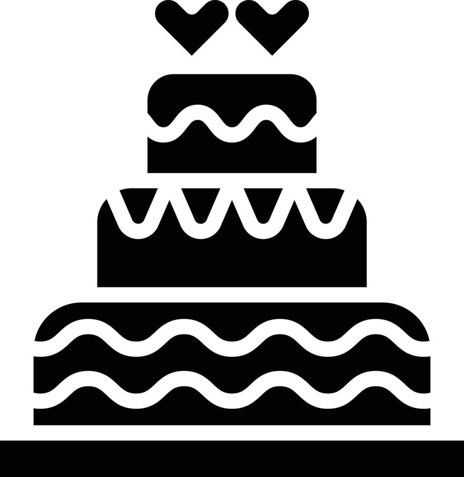 mariage gâteau vecteur icône style