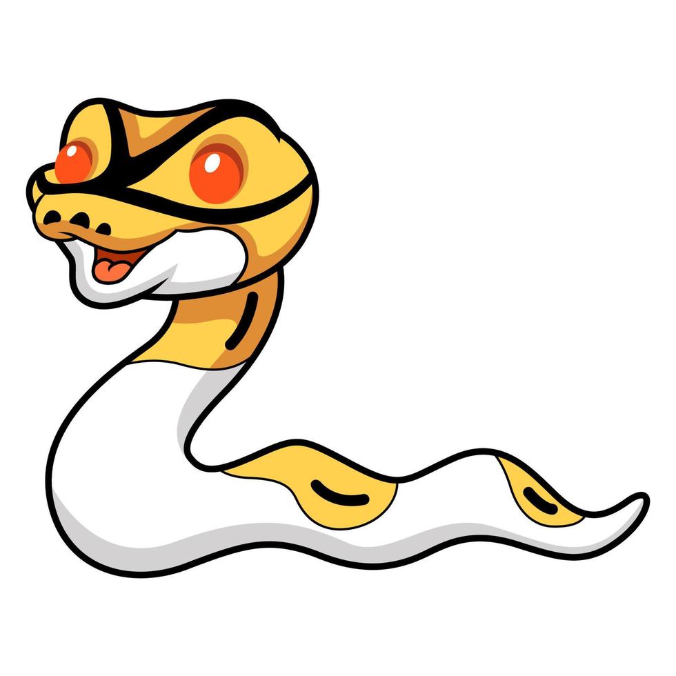 mignonne albinos pie Balle python dessin animé vecteur