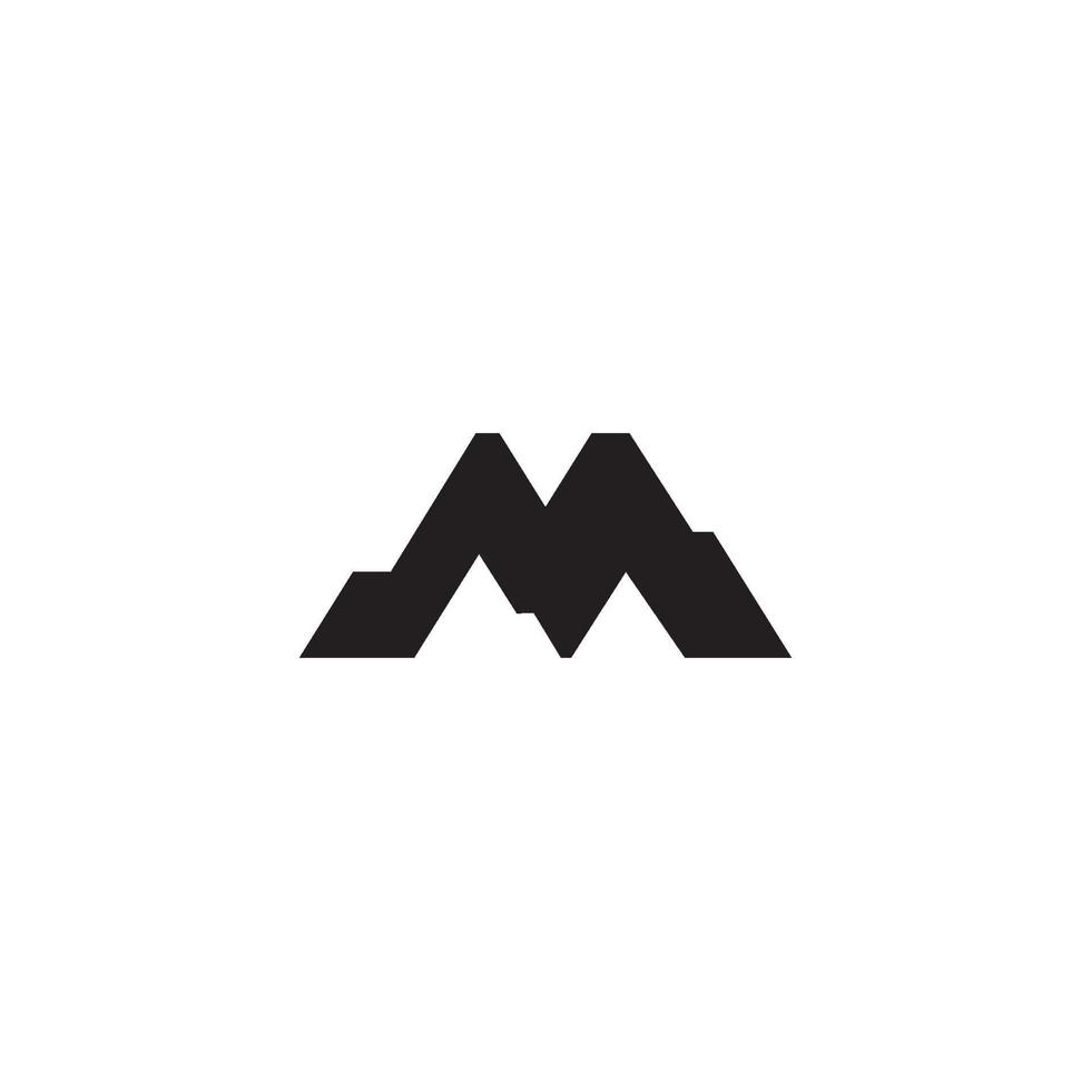 icône du logo m lettre montagne vecteur