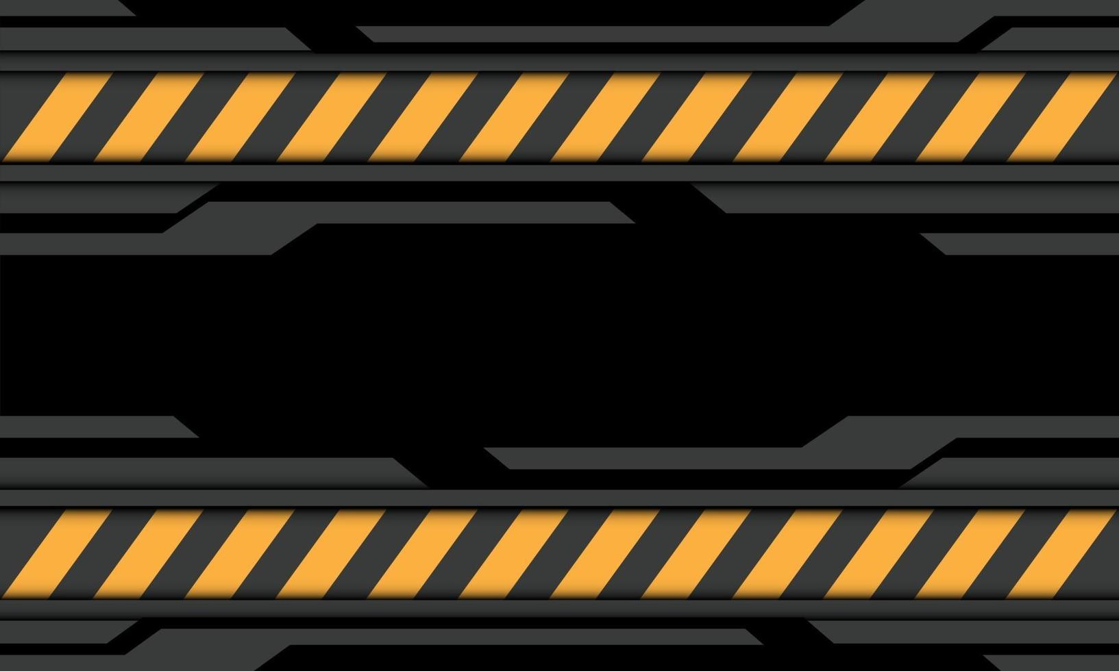 Abstrait gris noir cyber ligne jaune mise en garde symbole conception illustration vectorielle de technologie futuriste moderne fond. vecteur
