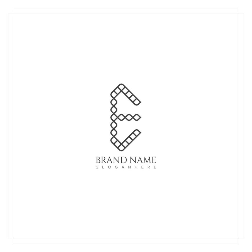 moderne lettre e logo conception dans noir et blanc modèle. luxe alphabet logo conception. vecteur