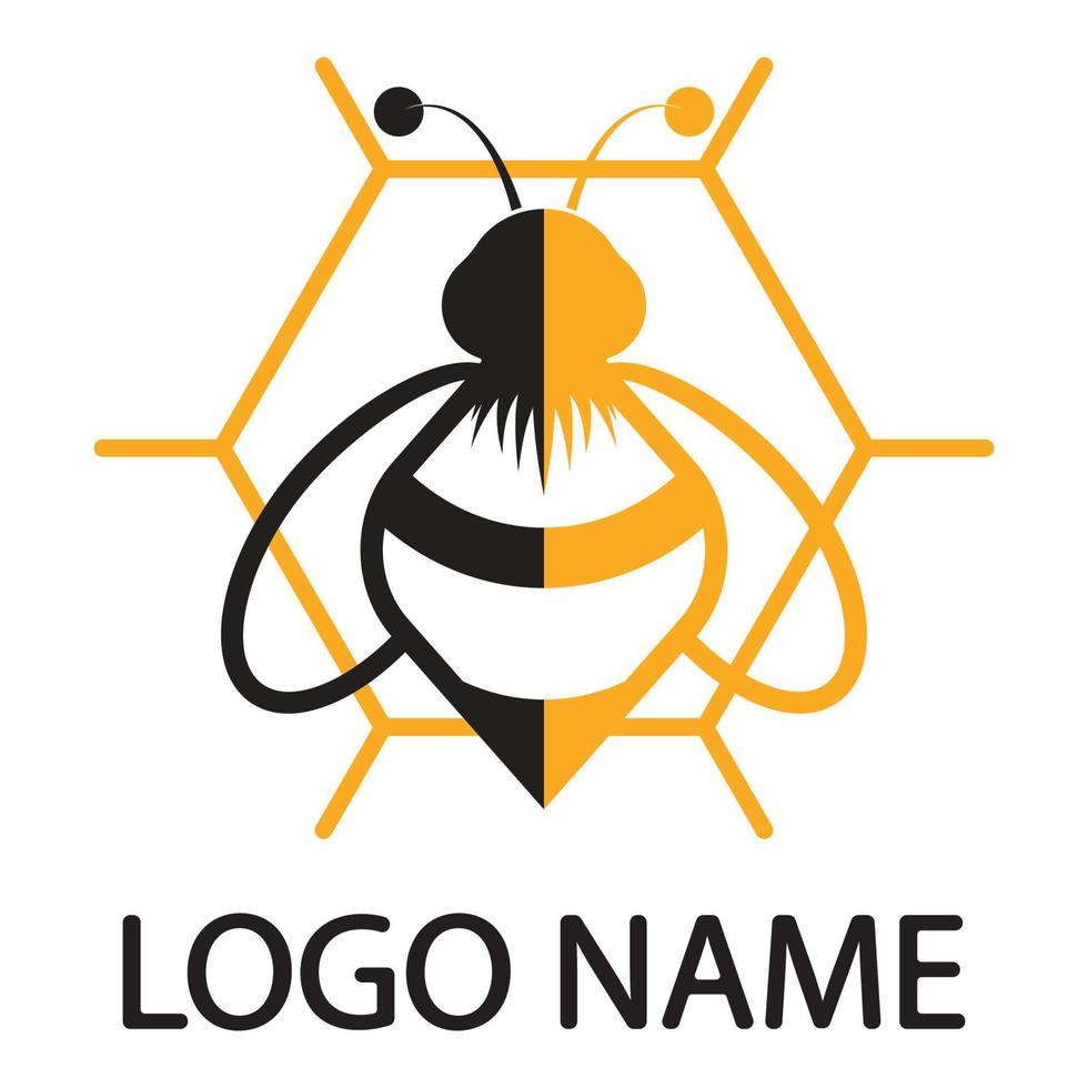 icône de conception d'illustrations de logo d'abeille vecteur