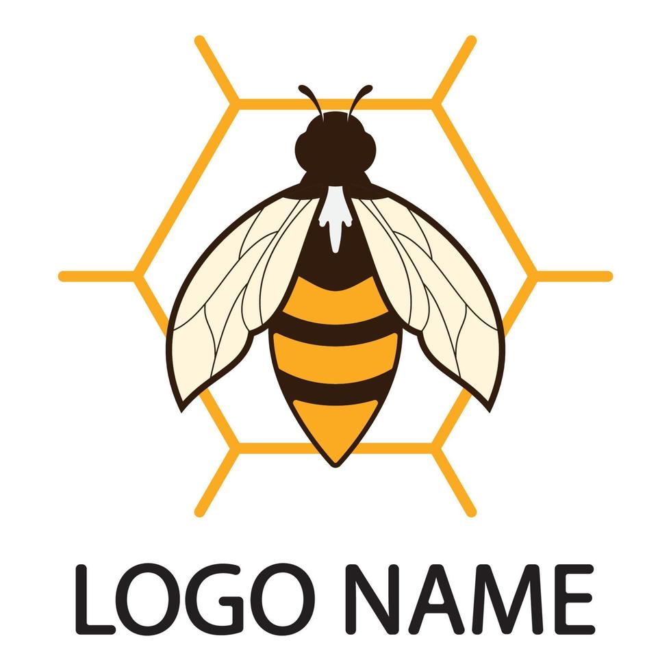 icône de conception d'illustrations de logo d'abeille vecteur